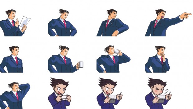 Phoenix Wright Sprites Collage